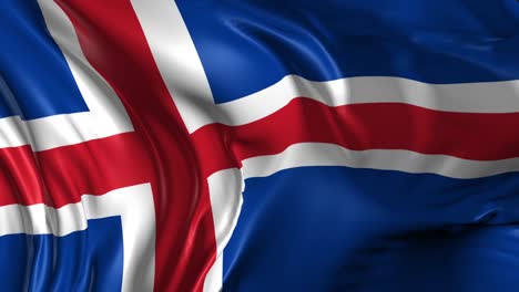 beautiful   3d animation of iceland flag in loop mode