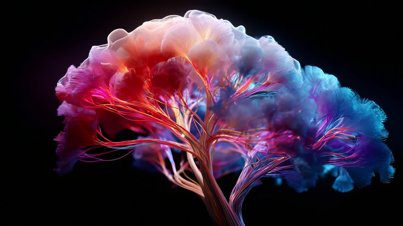 A Vibrant and Dreamlike Representation of a Tree with Ethereal Colors, Showcasing Whimsical and Fluid Patterns Wrapped in a Surreal Environment