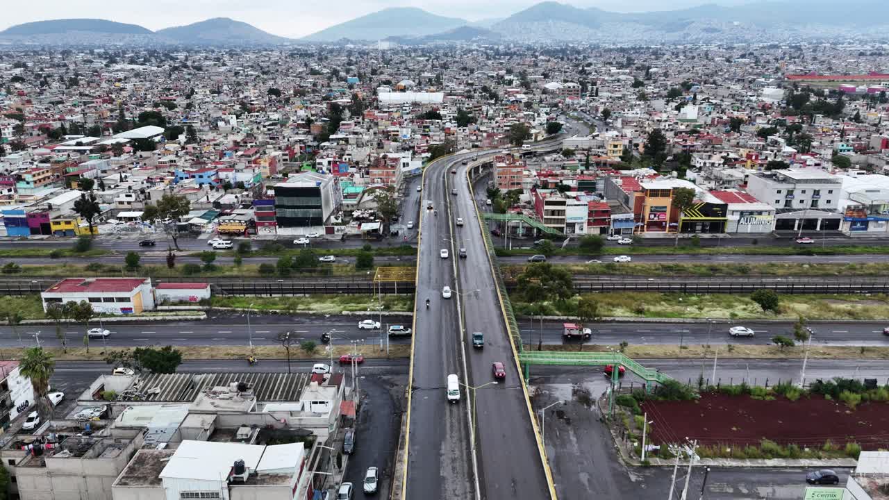 Drone footage of Ecatepec, State of Mexico, in slow motion