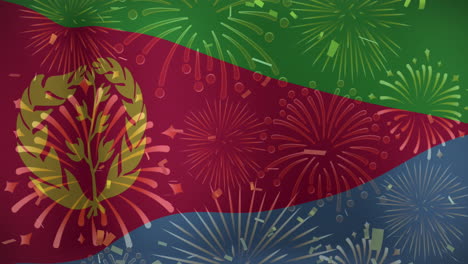 animation of confetti over flag of eritrea