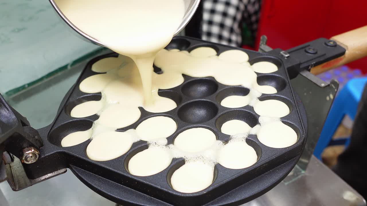 Making Bubble Waffles