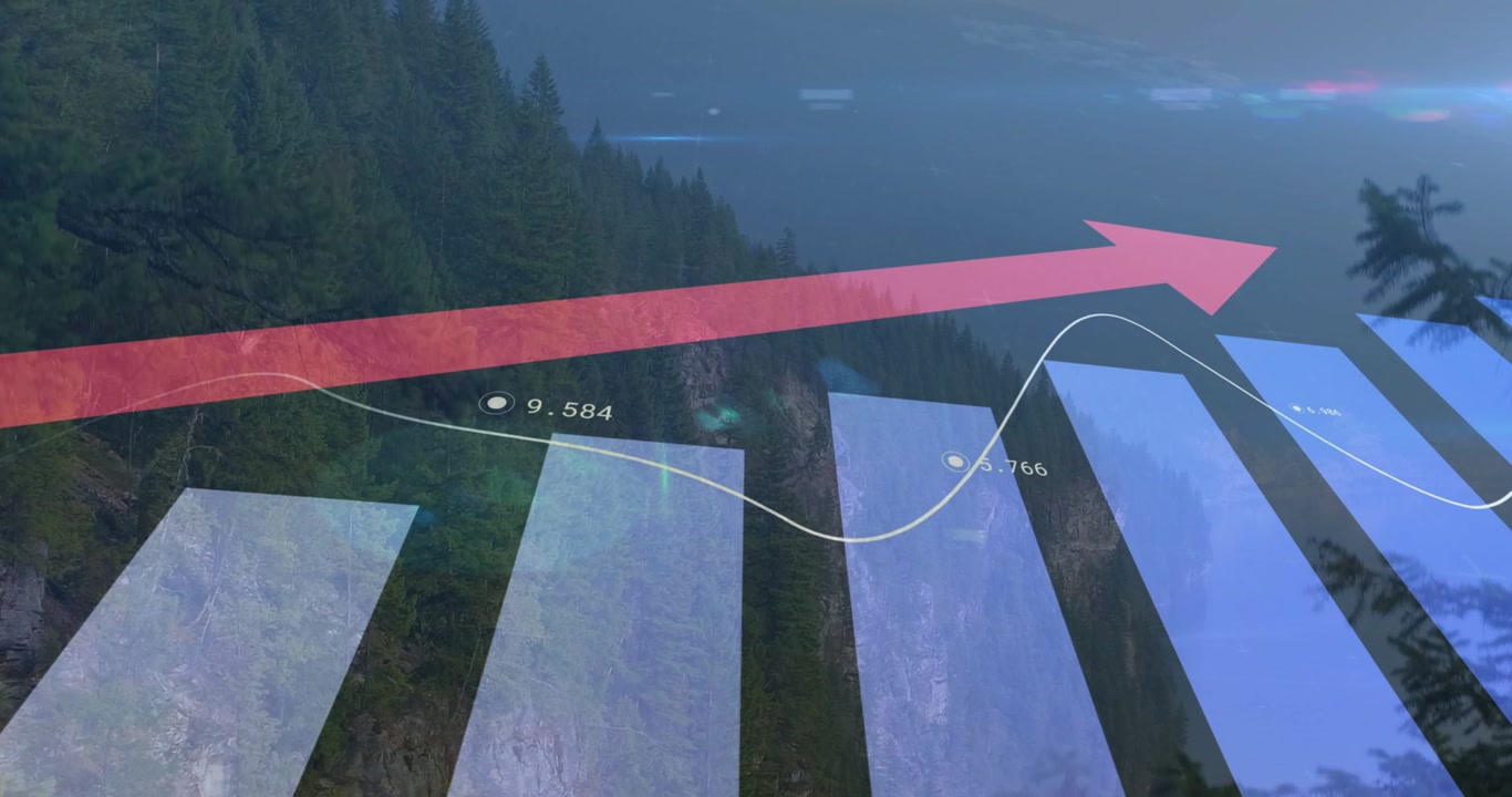 on start overlay animating coast red arrow guiding white line over bars labels updating environment