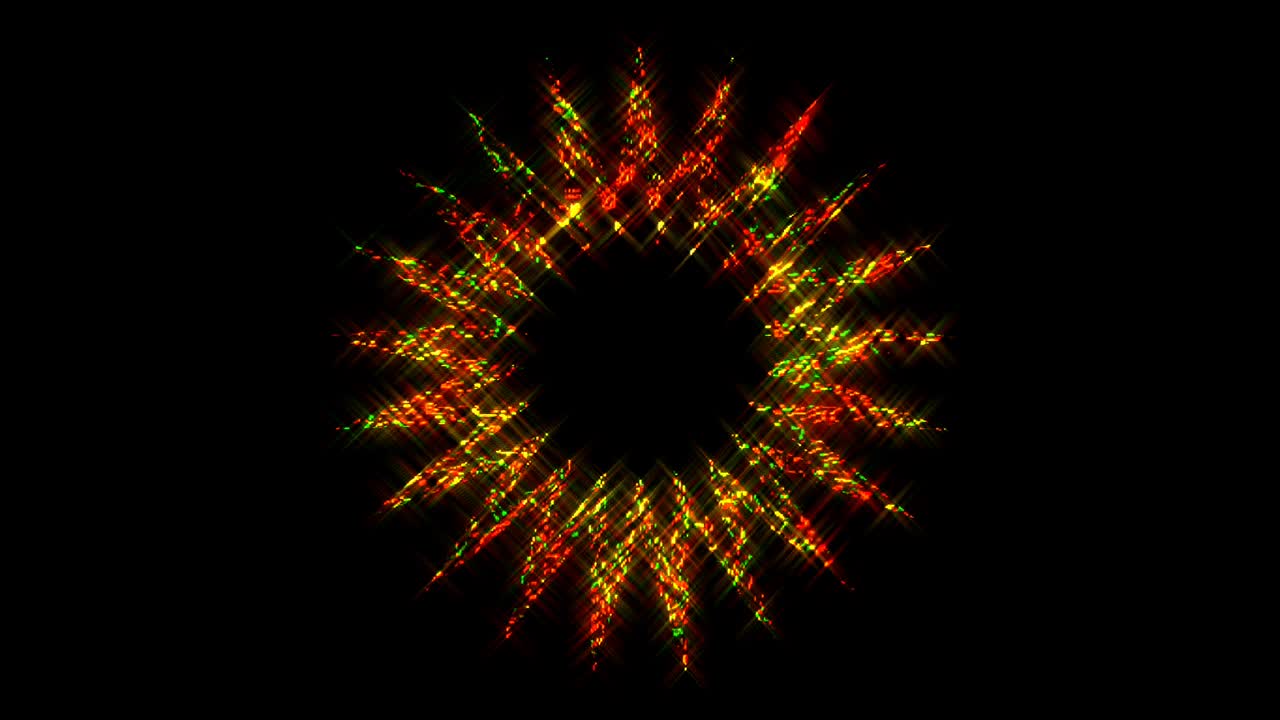 fondo negro. para el espectáculo, coloridos adornos brillantes. forma redonda