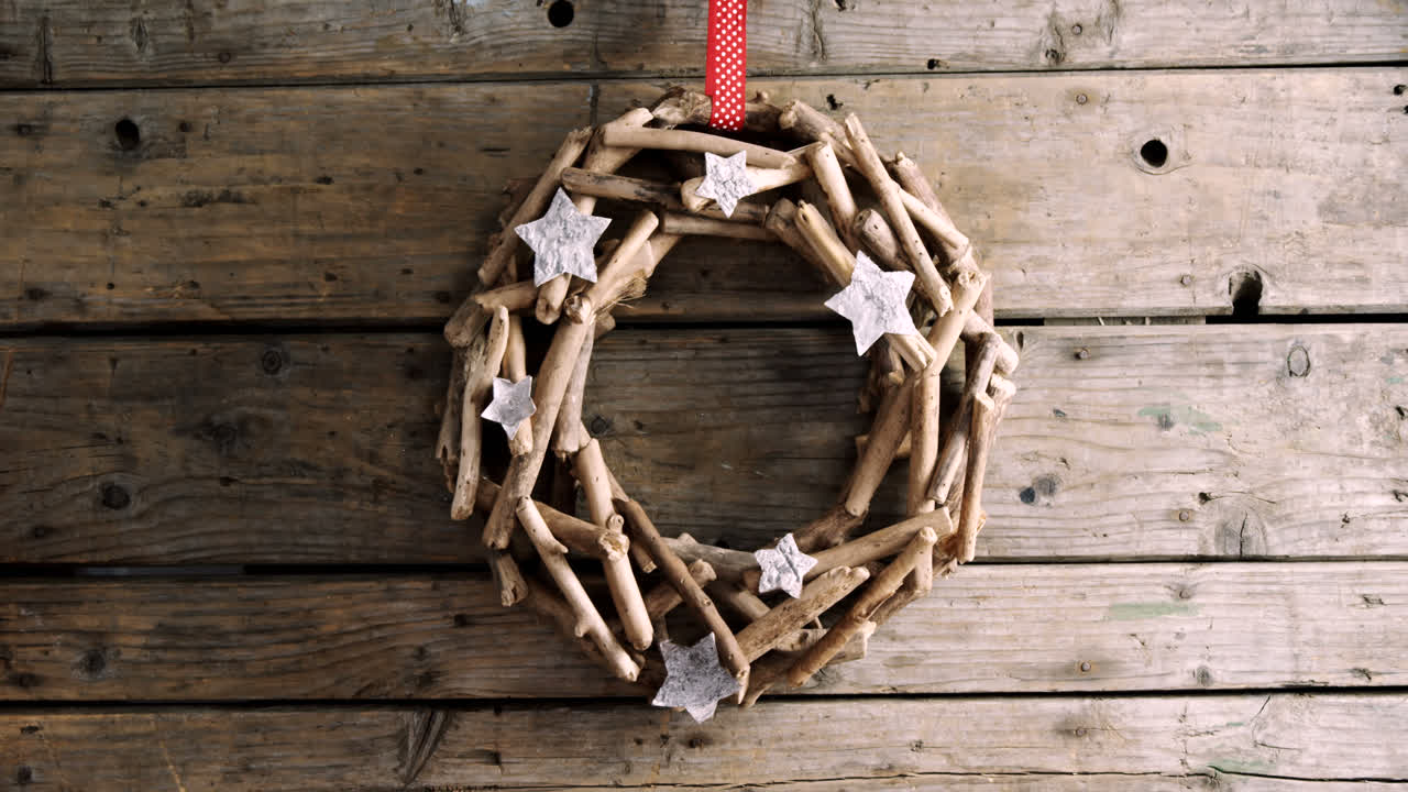 decoración de navidad en mesa de madera 4k