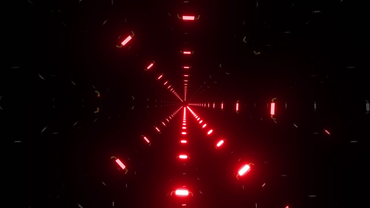 Abstract Glowing Red Tunnel