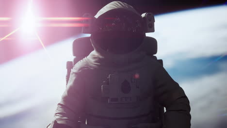astronauta en el espacio exterior sobre el planeta tierra