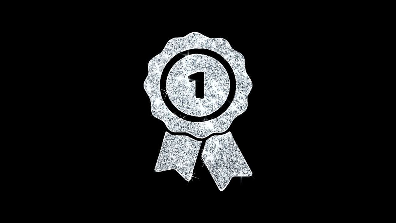 icona del premio nastro luccicante anello luccicante particelle lampeggianti.