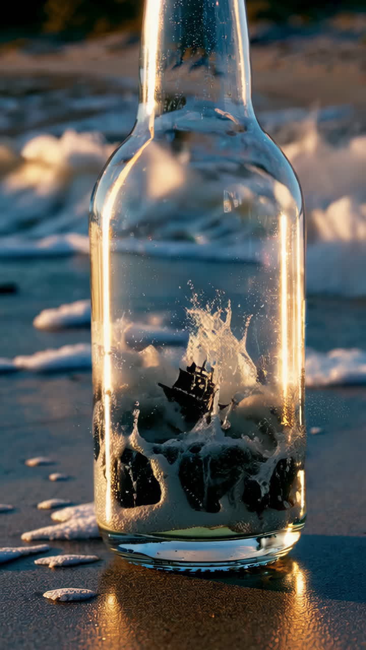 Bottle of Beer with a Ship in a Bottle