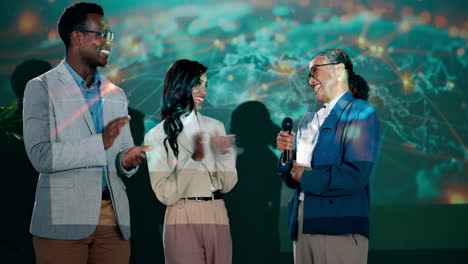 business presentation with diverse team members