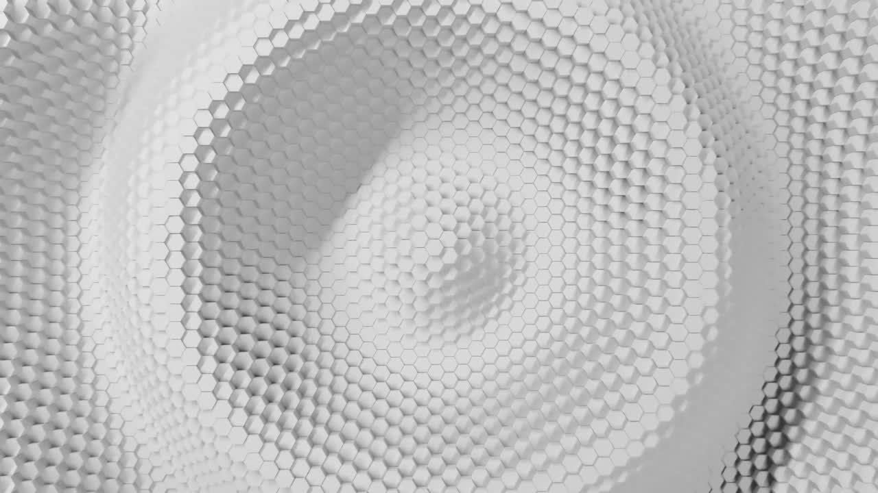 hexágono abstracto con efecto offset. animación de anillos hexágonos blancos puros. fondo abstracto para una presentación de negocios. bucle sin costuras de renderización 4k 3d.