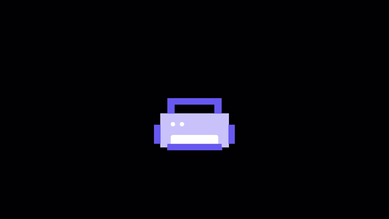 Animación de pixel art de una impresora de escritorio