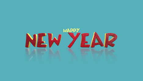 Cartoon-Happy-New-Year-text-on-a-vibrant-blue-gradient