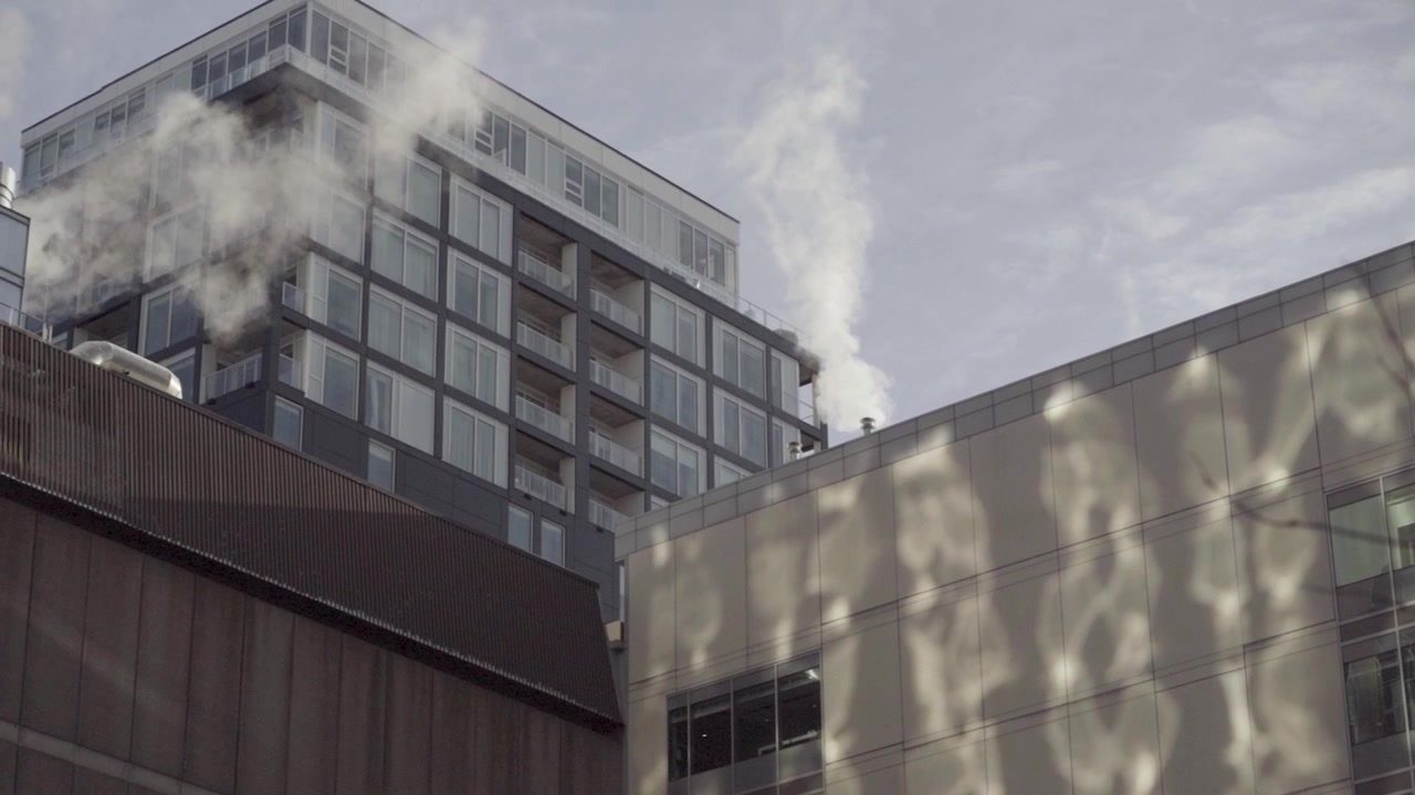 Edificios de Canadá en invierno