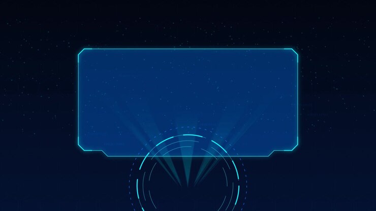 Futuristic Digital Interface Frame with Glowing Blue HUD Elements