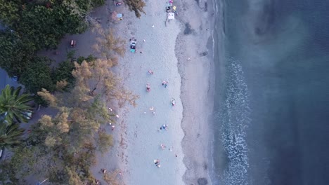Top-down-view-of-the-coastline-and-beach