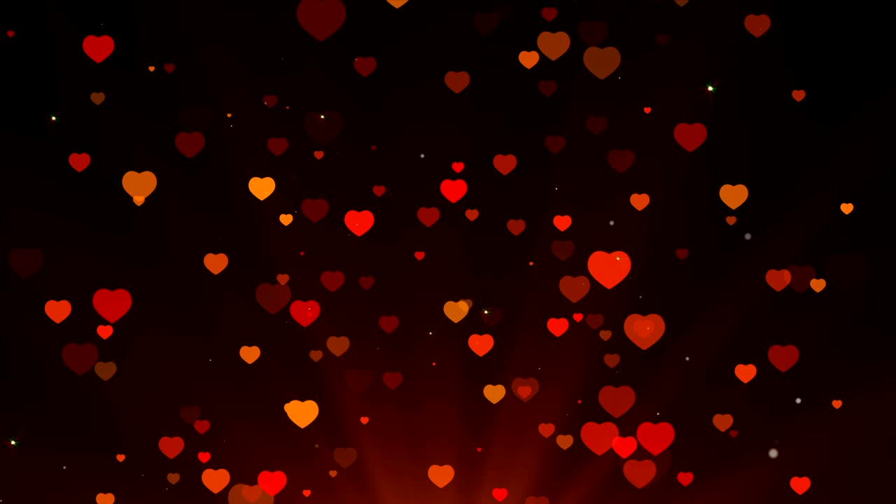 el fondo de los corazones, el amor y la boda, la animación en bucle.