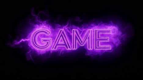 juego de texto brillante de neón púrpura