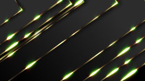 abstract geometric background with gold lines and green light