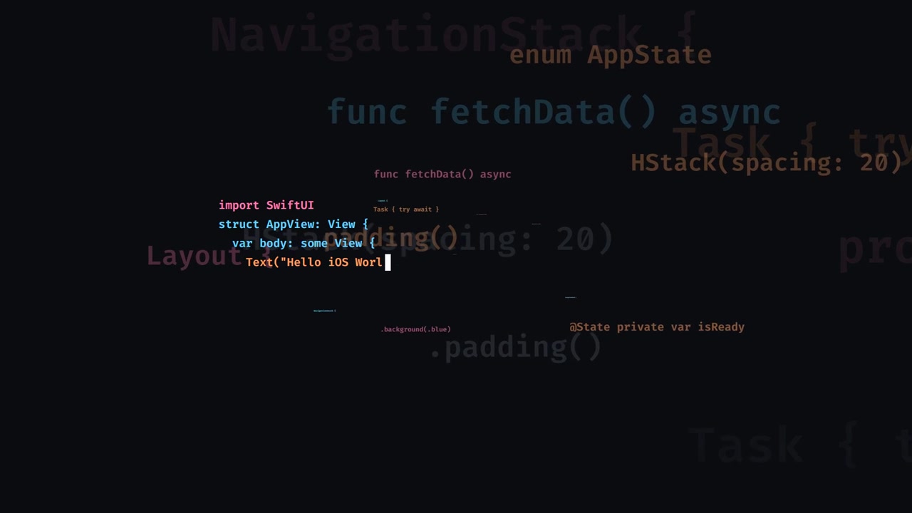 SwiftUI Code Being Typed in a Code Editor