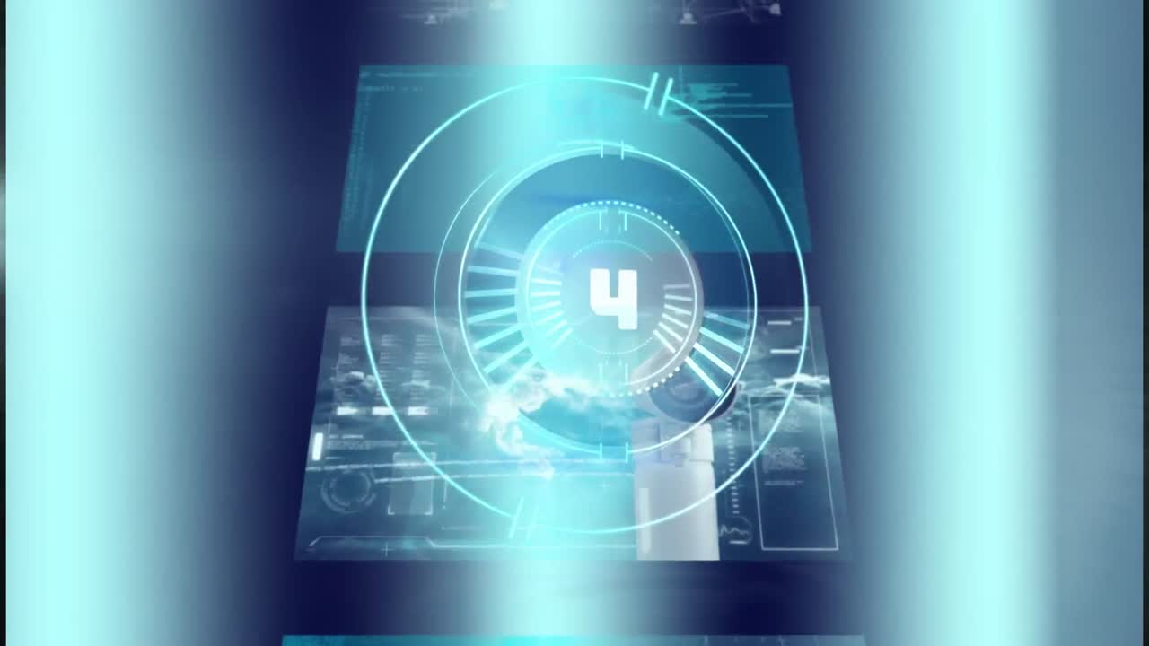 animación de la cuenta atrás en el procesamiento de datos.