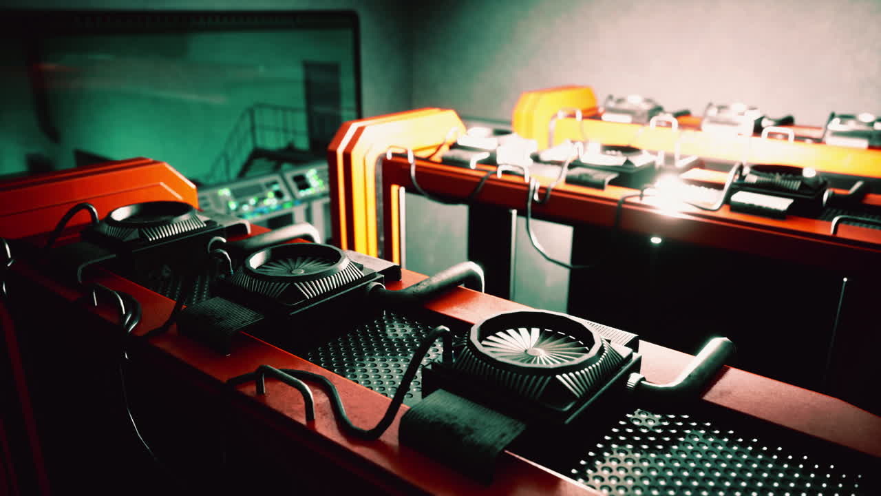 granja de minería de criptomonedas utilizando tarjetas gráficas de computadora