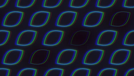 circular pattern of blue and green lines on a black background, diminishing in size towards the center. a visually captivating and symmetrical design