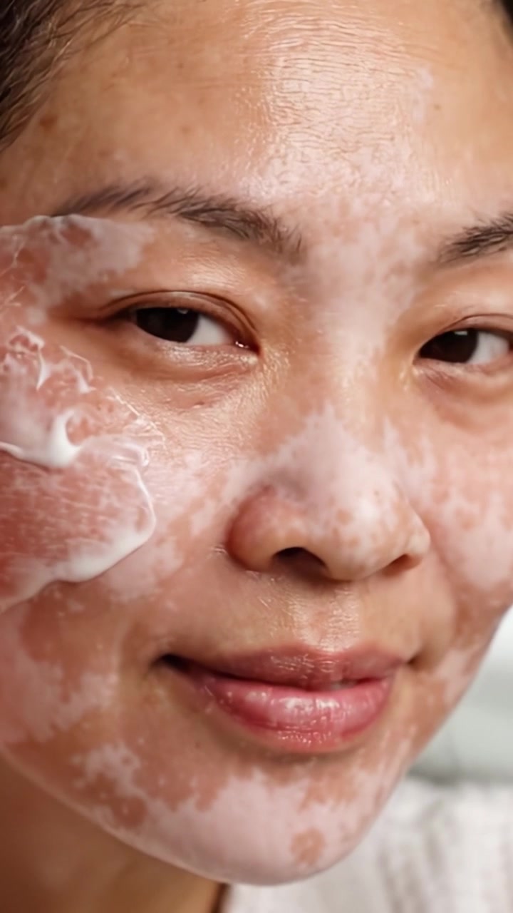 A Close-Up of a Woman Applying Facial Cleanser: Emphasizing Skincare Routines and Effective Cleansing Techniques for Radiant Skin