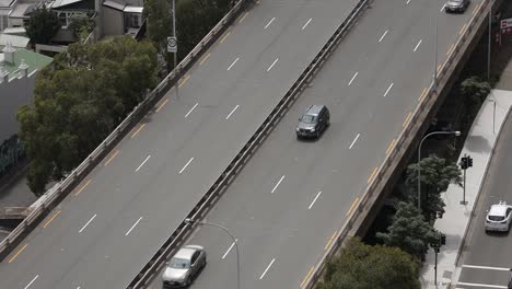 light flow of cars on the highway