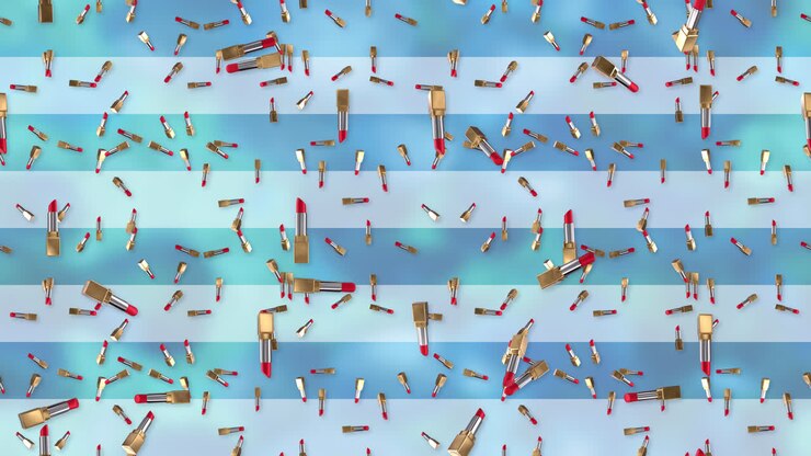 Make up Lipstick Cosmetics loop tile falling background Fresh