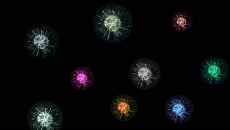exhibición de fuegos artificiales abstractos