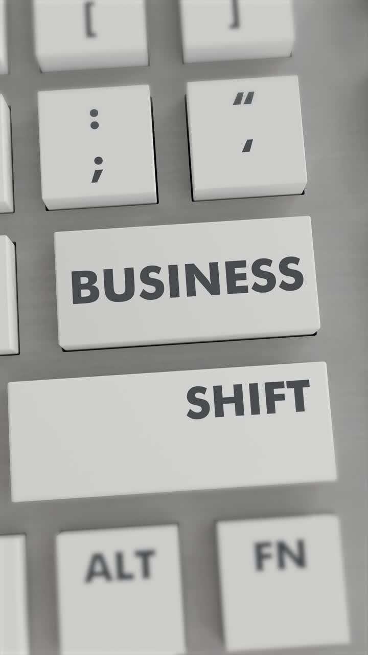 presión de botón de negocio en el teclado video vertical