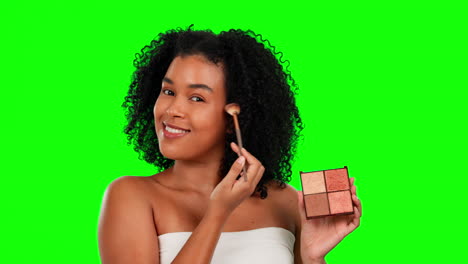 Green-screen,-portrait-of-woman-with-makeup