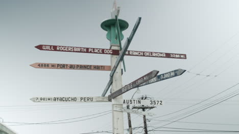 Señal-De-Dirección-De-Viaje-Mundial-En-Barrow-Utqiagvik,-Alaska