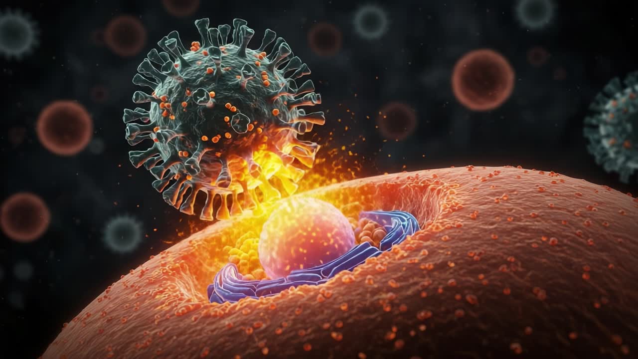 Dynamic Interaction of Viral Particles with Host Cell Membrane: A Close Up View of Virus Penetration and Cellular Response at the Microscopic Level