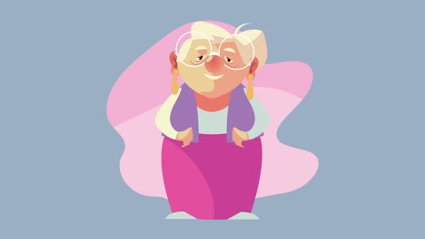 old woman standing character animated