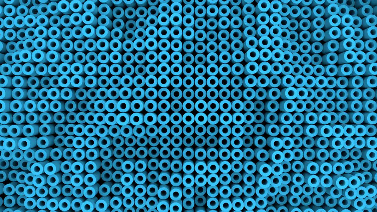 superficie con cilindros azules en movimiento fondo de animación