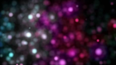 fondo de puntos abstractos. partículas iluminadas multicolores. profundidad de campo. iluminación abstracta, polvo, partículas y deslumbramiento en un fondo oscuro. tecnología futurista. bokeh. animación de bucle 3d, vj, 4k