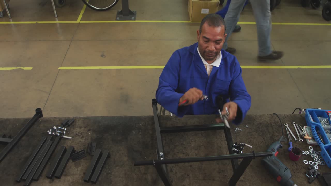 Disabled man at work