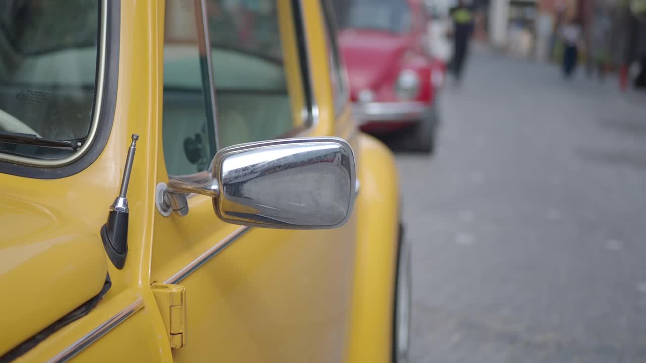 Close-up of a Yellow Volkswagen Beetle