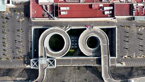 aerial view of parking lot in mexico city