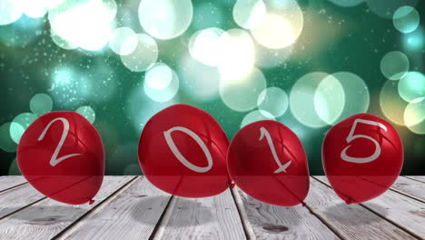 los globos de 2015 contra un fondo brillante