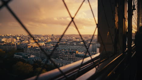 paris sunset cityscape view from eiffel tower