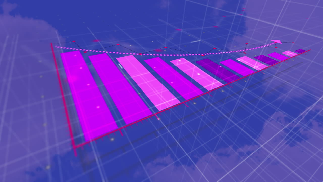 animación del procesamiento de datos a través de nubes