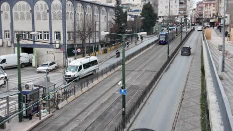 urban turkish tramway scene