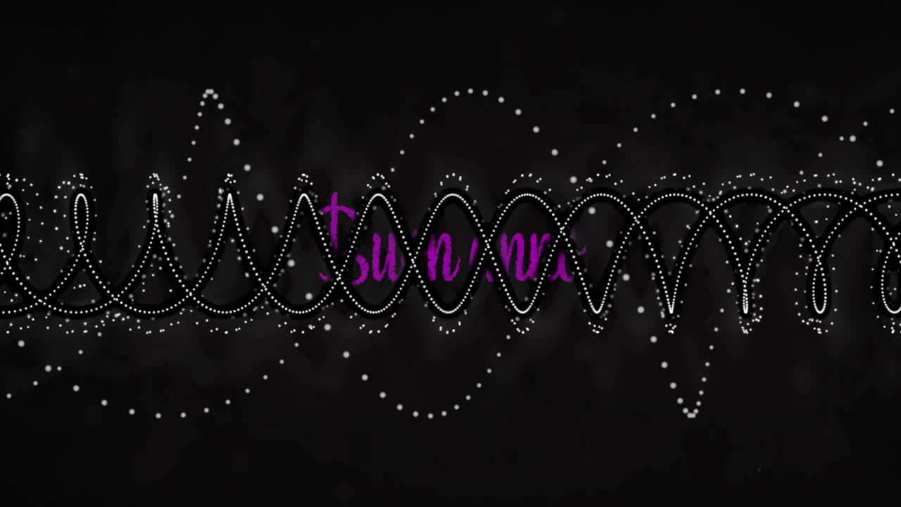 At time zero sine wave emerging, oscillating fading purple text, starbursts visualizing energy