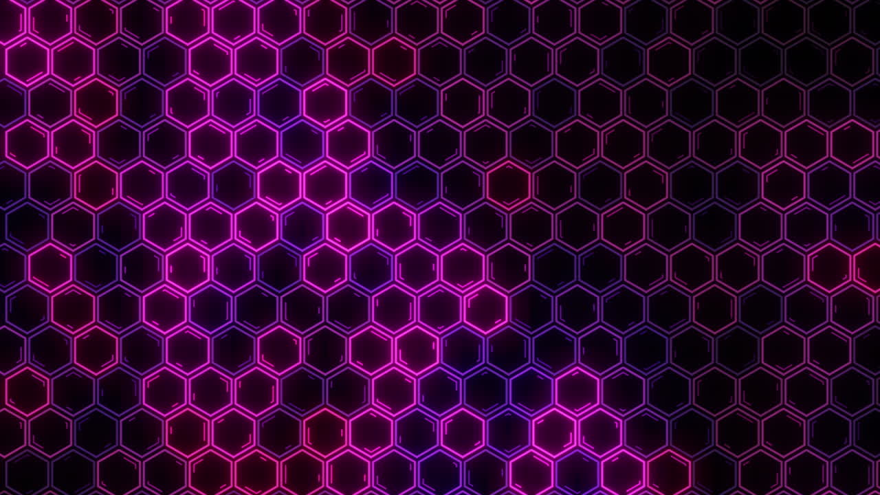 patrón hexagonal de neón abstracto