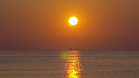 golden sunset over quiet sea