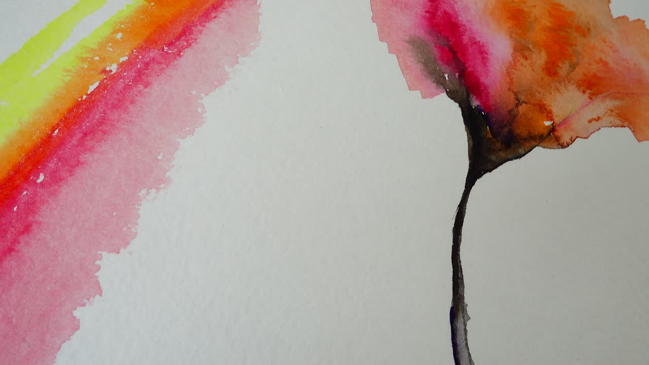 Abstração em forma de flores pintadas com aquarela