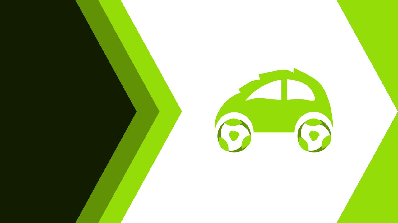 video 4k del simbolo di una mini-auto ecologica.