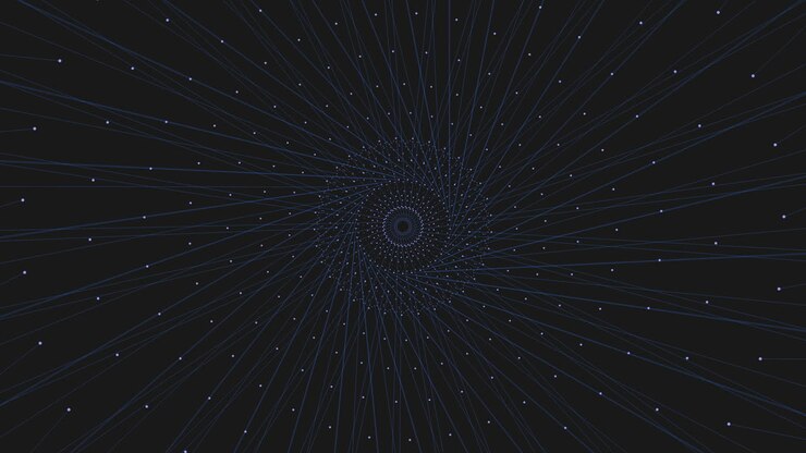 ilusão buraco escuro abstrato com brilhos de arco-íris de néon em galáxia escura